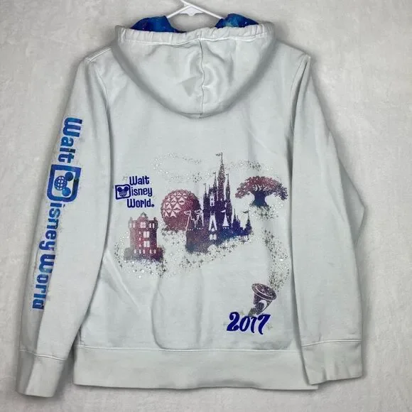 Disney Parks 2017 Sorcerer Mickey Mouse Zip Up Sweater Jacket Womens M Hoodie - Picture 2 of 10